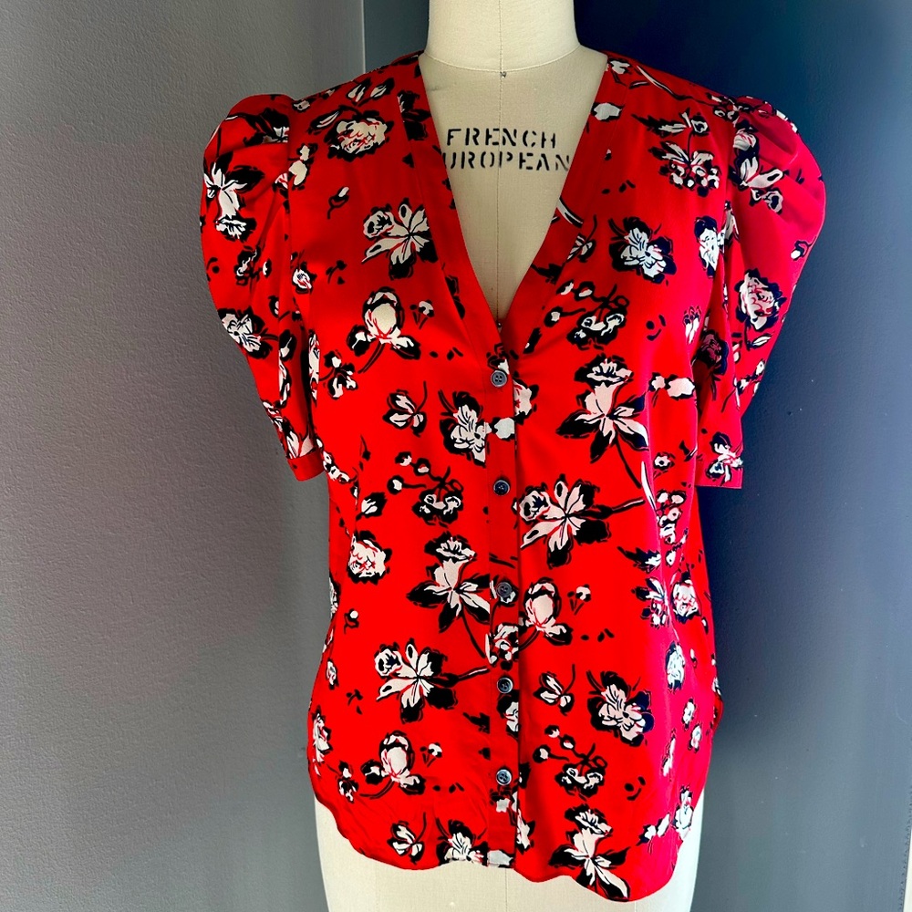 Veronica Beard 100% Silk Blouse, Size 8